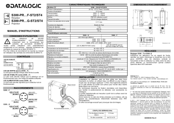 Datalogic S300-SG-ST4 Light Beams and Control Manuel du propriétaire | Fixfr
