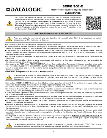 Datalogic SG2 EXTENDED Light Curtain Manuel utilisateur | Fixfr