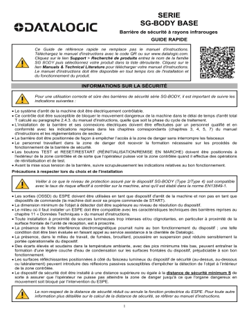 Datalogic SG BODY BIG BASE / MUTING Light Curtain Manuel utilisateur | Fixfr