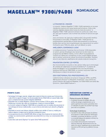 Magellan 9400i | Datalogic Magellan 9300i Multi-Plane Imaging Scanner/Scale Fiche technique | Fixfr