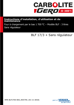 Carbolite Gero BLF 17/3 with No Controls Section Mode d'emploi