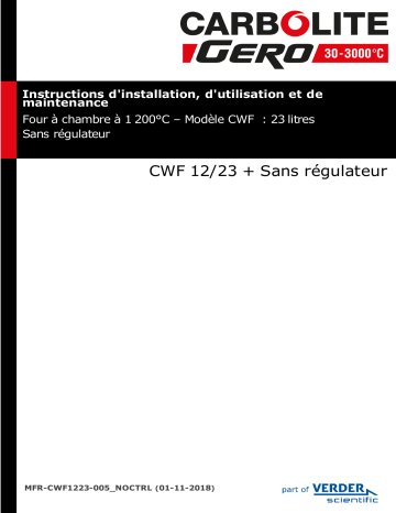 Carbolite Gero CWF 12/23 with No Controls Section Mode d'emploi | Fixfr