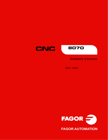 Fagor CNC 8070 for other applications Manuel du propriétaire | Fixfr