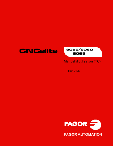 CNC 8058elite T | Fagor CNC 8060elite T Mode d'emploi | Fixfr