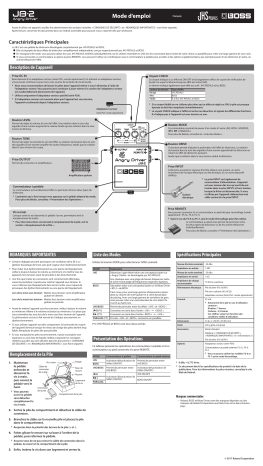 Boss JB-2 Angry Driver Manuel du propriétaire | Fixfr