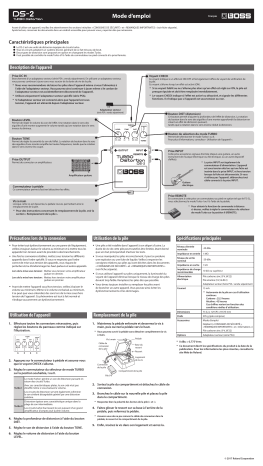 Boss DS-2 Turbo Distortion Manuel du propriétaire | Fixfr