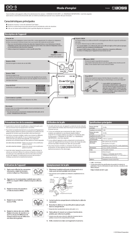 Boss OD-3 OverDrive Manuel du propriétaire | Fixfr
