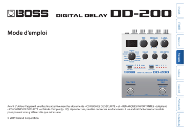 Boss DD-200 Digital Delay Manuel du propriétaire | Fixfr