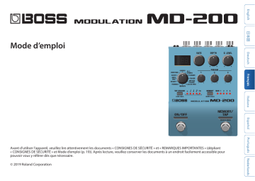 Boss MD-200 Modulation Manuel du propriétaire | Fixfr