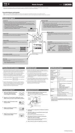 Boss TR-2 Tremolo Manuel du propriétaire | Fixfr