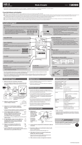 Boss NS-2 Noise Suppressor Manuel du propriétaire | Fixfr