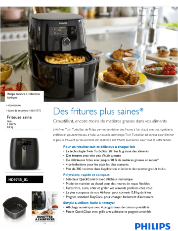 Philips Airfryer HD9745_01 Airfryer Product information | Fixfr