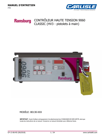 9060 Power Generation | Ransburg Vector Cascade or Classic Manual Gun Manuel utilisateur | Fixfr