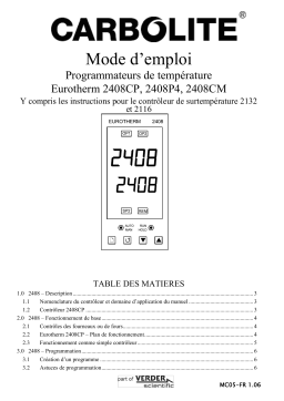 Carbolite Gero 2408 Controller Mode d'emploi