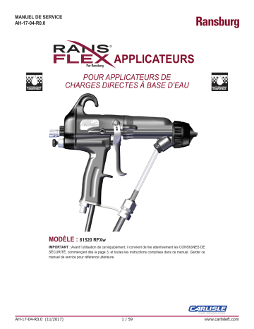 Ransburg RansFlex Electrostatic Gun (RFXW) Manuel utilisateur | Fixfr