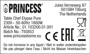 Princess Elipse Pure ovale Plancha électrique Product information | Fixfr
