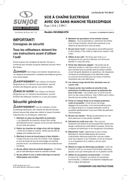 Sun Joe SWJ806E-HTG 2-in-1 Electric Convertible Pole Chain Saw Manuel du propriétaire