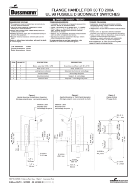 Eaton flange handle for 30 to 200A UL 98 fusible disconnect switches Guide d'installation