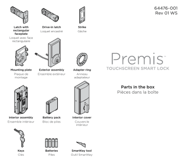 9GED22000-001 Premis | Weiser 9GED22000-002 Premis Electronic Lock Mode d'emploi | Fixfr