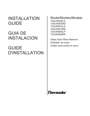  T24UW900RP  |  Thermador   T24UW920RS  Guide d'installation | Fixfr