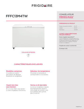  Frigidaire   FFFC13M4TW  spécification | Fixfr