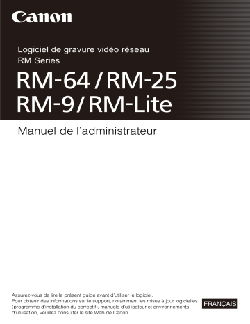 VB-C60 | VB-H710F | VB-M700F | RM-25 | VB-C500VD | RM-64 | RM-9 | Canon VB-C500D Manuel utilisateur | Fixfr