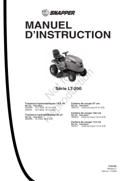 Simplicity LT 200 SERIES LAWN TRACTOR Manuel utilisateur