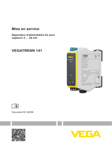 Vega VEGATRENN 141 Single channel separator for 4 … 20 m/HART sensors Mode d'emploi | Fixfr