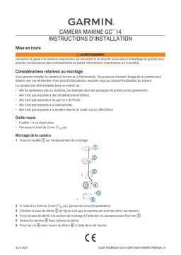 Garmin GC 14 kamera izmantosanai uz udeniem Guide d'installation