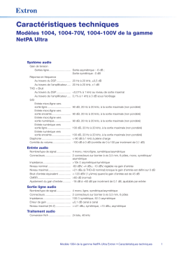 Extron NetPA U 1004 spécification