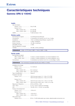 Extron XPA U 1004C spécification