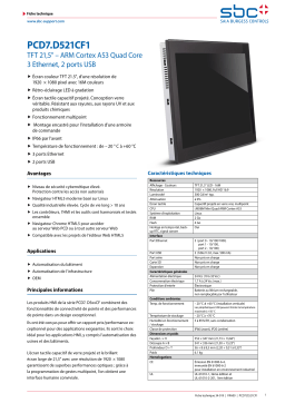 SBC PCD7.D521CF1 21.5" HTML5 Web Panel, cap. touch Fiche technique