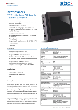 SBC PCD7.D570CF1 7" HTML5 Web Panel, capacitive touch Fiche technique