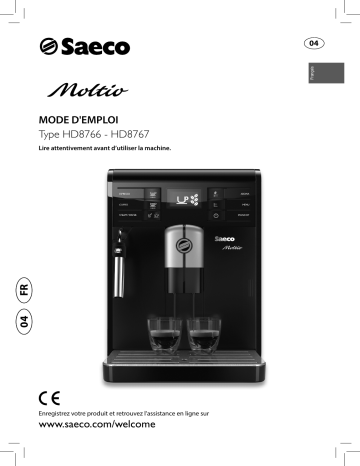 Saeco HD8767/47 Moltio Super-automatic espresso machine Manuel utilisateur | Fixfr