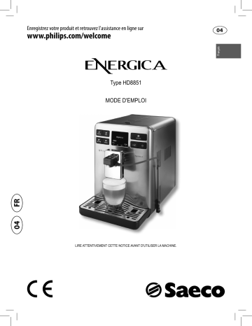 Saeco HD8851/01 Energica Kaffeevollautomat Manuel utilisateur | Fixfr