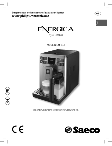 Saeco HD8852/47 Energica Super-automatic espresso machine Manuel utilisateur | Fixfr