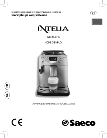 Saeco HD8752/87 Intelia Super-automatic espresso machine Manuel utilisateur | Fixfr