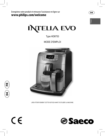 HD8753/96 | Saeco HD8753/95 Intelia Evo Super-automatic espresso machine Manuel du propriétaire | Fixfr