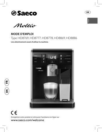 Saeco HD8869/47 Moltio Super-automatic espresso machine Manuel utilisateur | Fixfr