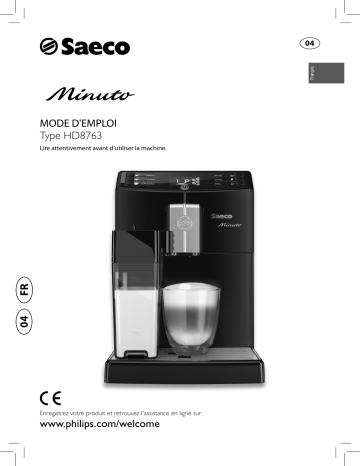 HD8763/11 | Saeco HD8763/01 Minuto Fuldautomatisk espressomaskine Manuel utilisateur | Fixfr