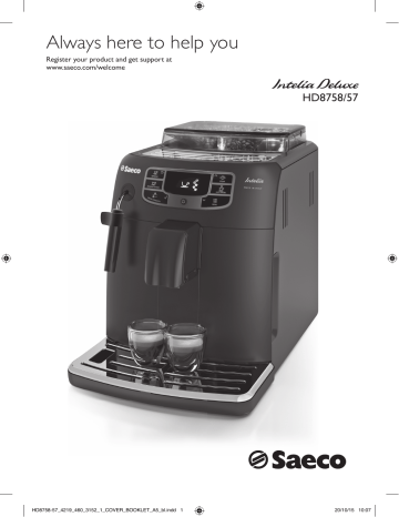 Saeco HD8758/57 Intelia Deluxe Super-automatic espresso machine Manuel utilisateur | Fixfr