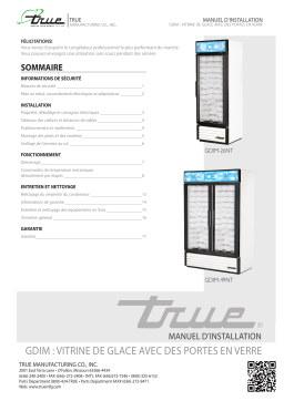 True GDIM Ice Merchandiser Installation manuel