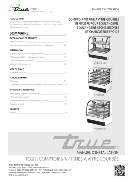 True TCGR Curved Glass Display Case Installation manuel