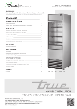 True TAC-27K, TAC-27K-HC-LD Installation manuel