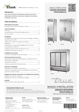True T-SERIES® Refrigerators/Freezers Swing and Slide Door Installation manuel