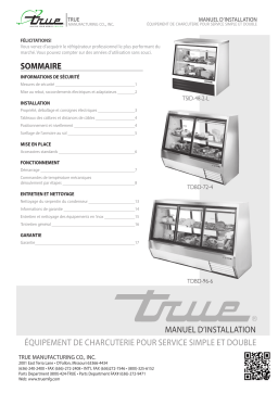 True TDBD, TSID Single Duty and Double Duty Deli Equipment Installation manuel