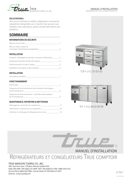True TCR, TCF Gastronorm Counter Refrigerators/Freezer Installation manuel