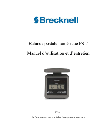 Brecknell PS7 Postal / Shipping Scales Manuel utilisateur | Fixfr