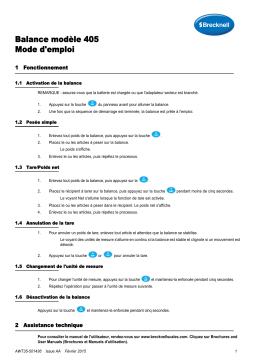 Brecknell 405 Balance : Mode d'emploi + IA + PDF