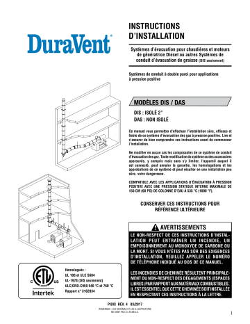 DuraVent DuraStack Guide d'installation | Fixfr